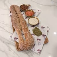  2) Jerusalem Bagel with dips