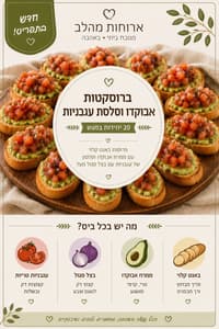ברוסקטות אבוקדו וסלסלת עגבניות 
